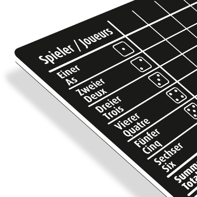 Actual product image Yatzy and Jaseboard with chalk pen
