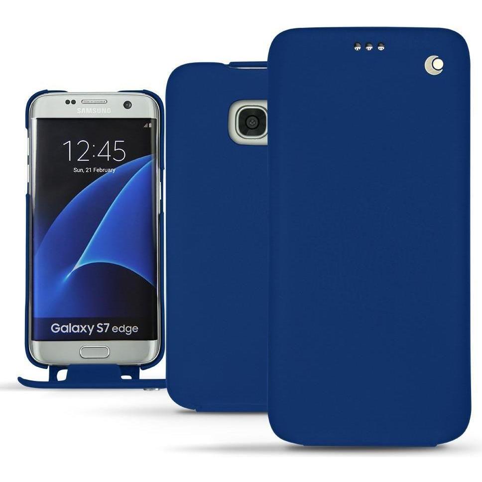 Noreve Lederschutzhülle vertikal (Samsung Galaxy S7 Edge), Smartphone Hülle, Blau