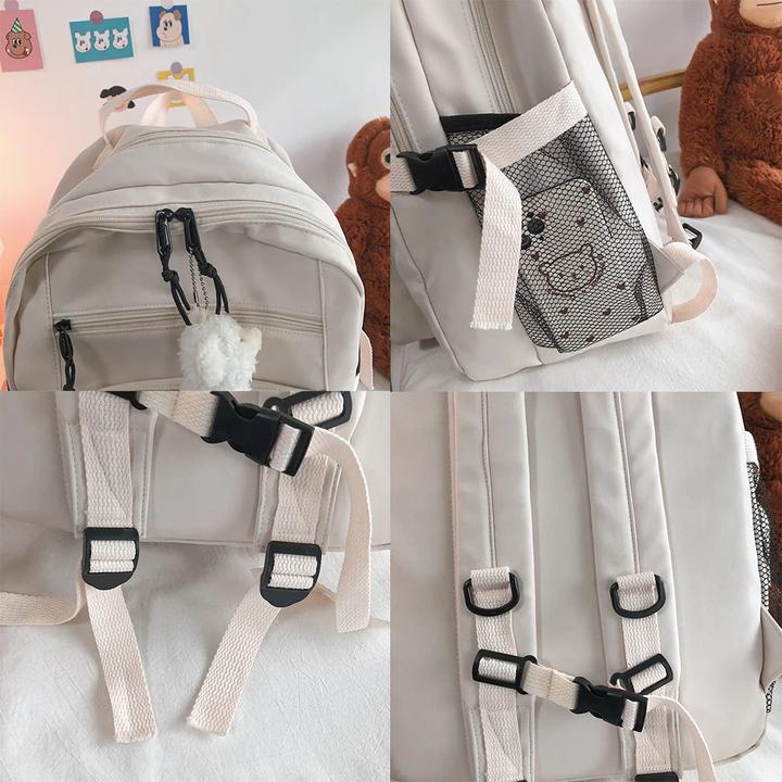 Produktbild Only-Bags.Store Grosser Studentenrucksack Abzeichen Rucksack Schultasche Hohe Kapazität Rucksack Niedlich Freizeit