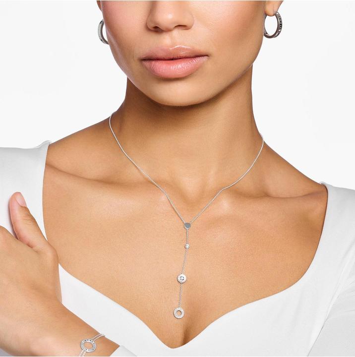 Immagine prodotto Thomas Sabo Catena a cerchio con pietre bianche, argento (Argento 925, 40 - 45 cm)