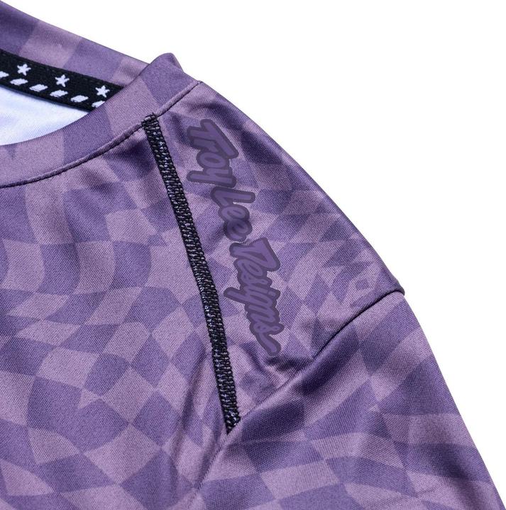 Actual product image Troy Lee Designs Womens Lilium SS Jersey, Twisted Checkers, deep purple, S (S)