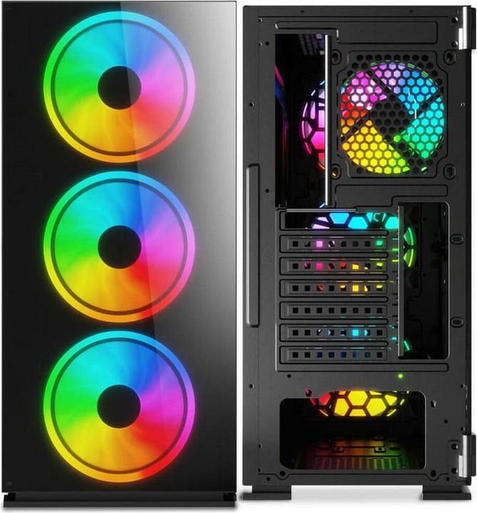 Actual product image Savio PC Case Prime X1 ARGB Glass Black (ATX, mATX, Mini-ATX, ITX)