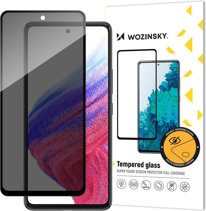 Productafbeelding Wozinsky Privacy Glass gepantserd glas voor Samsung Galaxy A53 5G met anti-spion privacy filter (1 Stuk, Samsung Galaxy A53 5G)