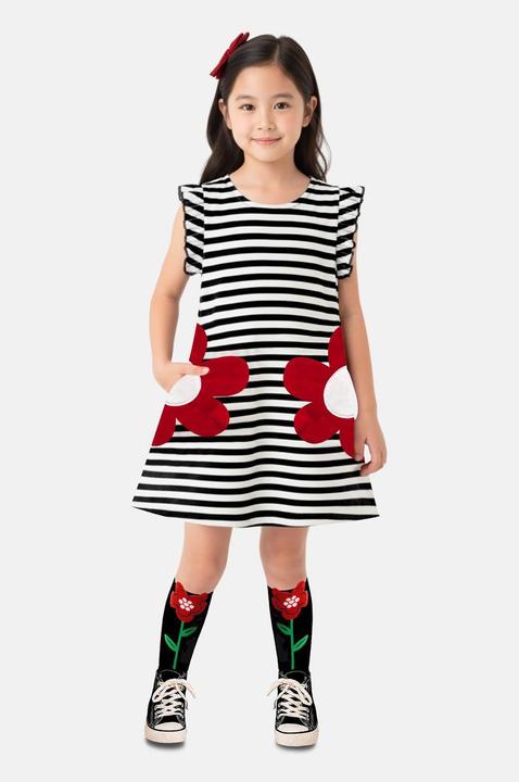 Image du produit Denokids 3D Flower Black & White Striped (110)