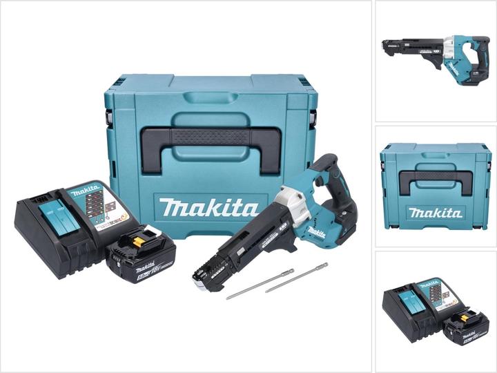 Actual product image Makita DFR 551 RT1J Battery magazine screwdriver 18 V 25 - 55 mm Brushless + 1x rechargeable battery 5,0