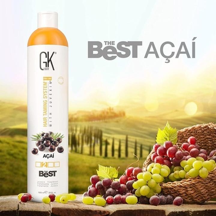 Immagine prodotto Gk Hair Global Keratin Il miglior trattamento lisciante alla cheratina ACAI Vegan per capelli brasiliani (1000 ml)