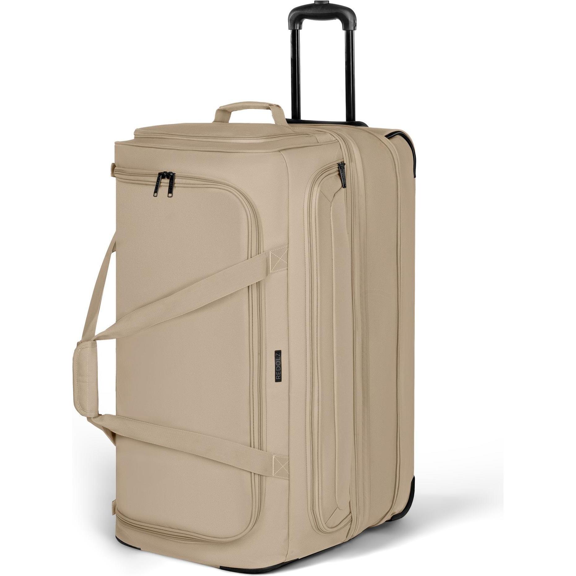 Redolz, Tasche, Duffle Essentials 2 Rollen Reisetasche 70 cm mit Dehnfalte, Beige, (86 l)