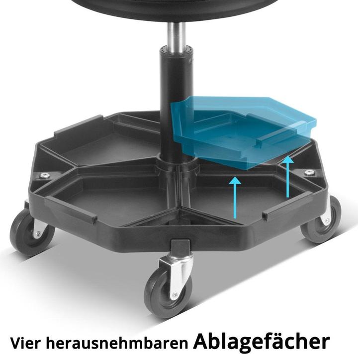 Produktbild Stahlwerk Werkstatthocker WRH-57 ST Schwarz mit 120 kg Tragkraft Werkstattsitz (1 x)