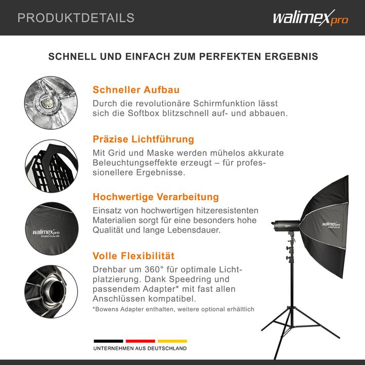 Image du produit Walimex pro Studio Octa 120 Hensel EH (Boîte à lumière, 120 cm)