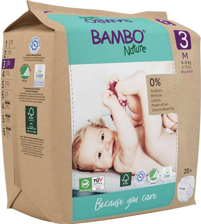 Produktbild Bambo Nature, Gr. 3, 4-8 kg, Papier Verpackung (Gr. 3, 28 Stück)