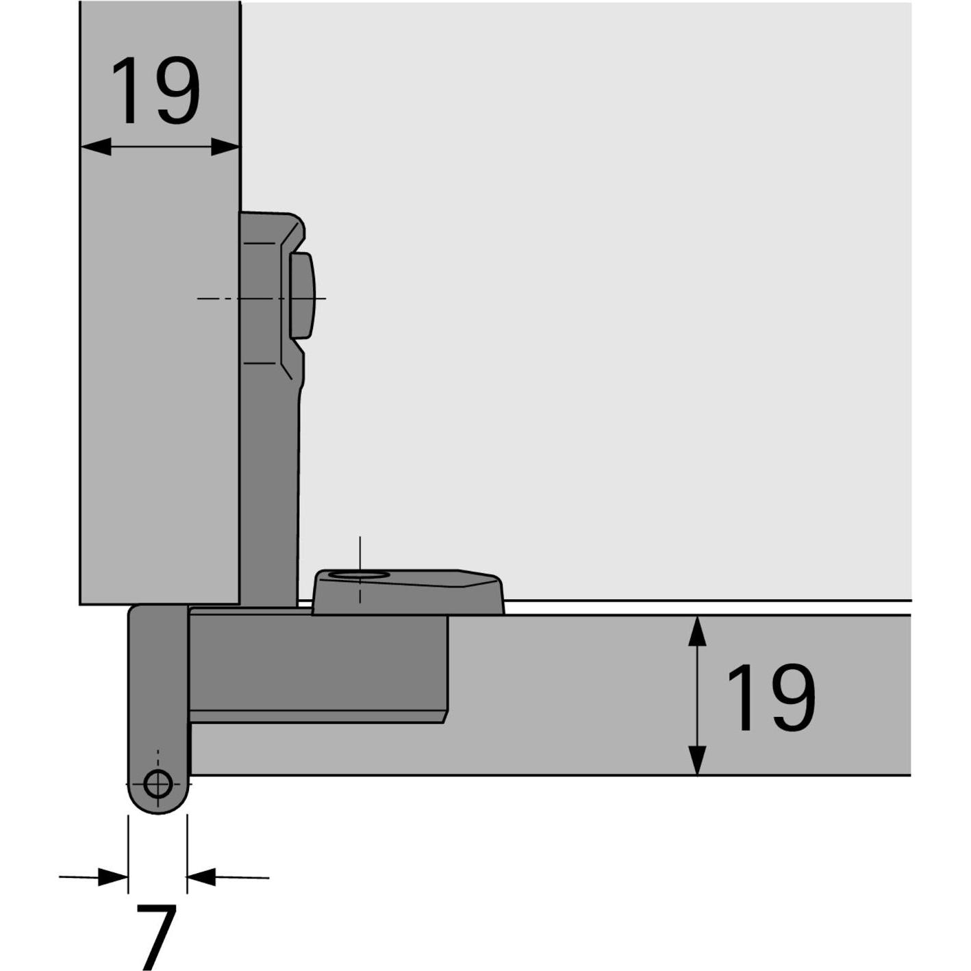 Thumbnail - Hettich, Möbelscharnier, Einachs-Topfbänder Selekta Pro 2000, Türauflage 5.5 mm, Eckban