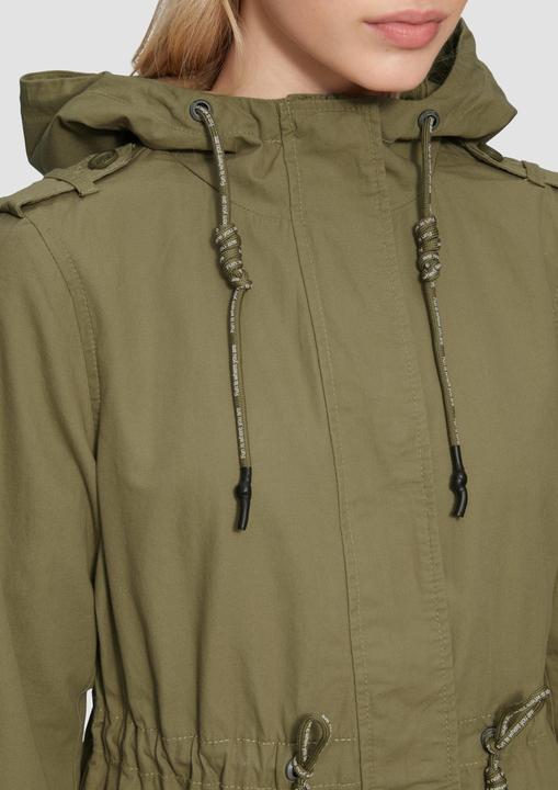 Produktbild S.Oliver Outdoor-Jacke Kapuzenparka aus Baumwolle mit Tunnelzug in der Taille (XS)