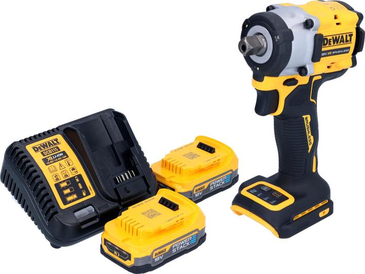 Produktbild DeWalt DCF 922 E2 Akku Schlagschrauber 18 V 406 Nm 1/2" Brushless + 2x Powerstack Akku 1,7 Ah + (Akkubetrieb)