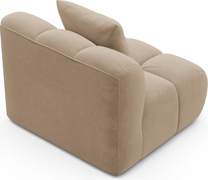 Actual product image Maison Heritage Velvet Modul Armless, "Arden", 1 Seat, Sand, 90x94x70 Made in Europe