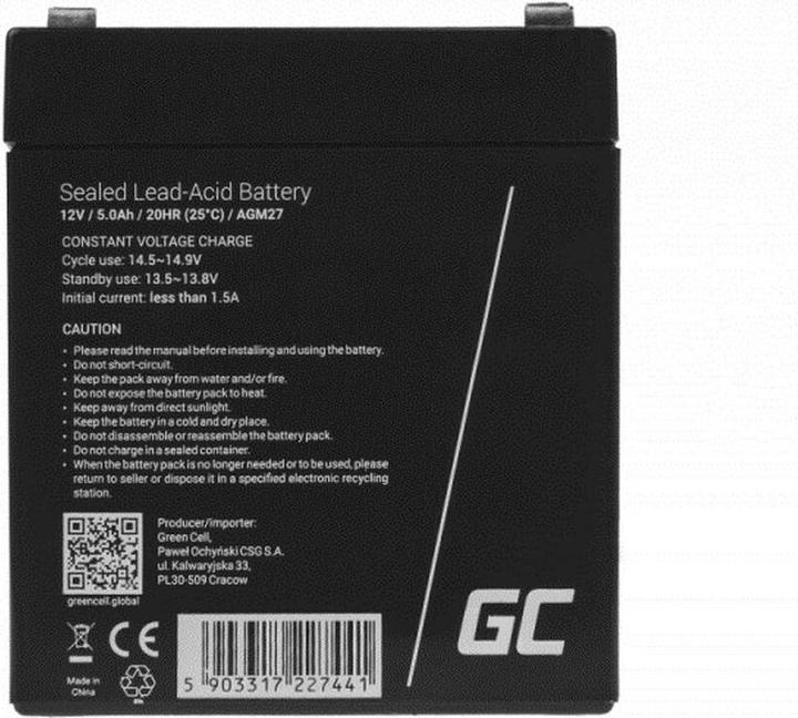 Actual product image GreenCell AGM27 (12 V, 5 Ah)