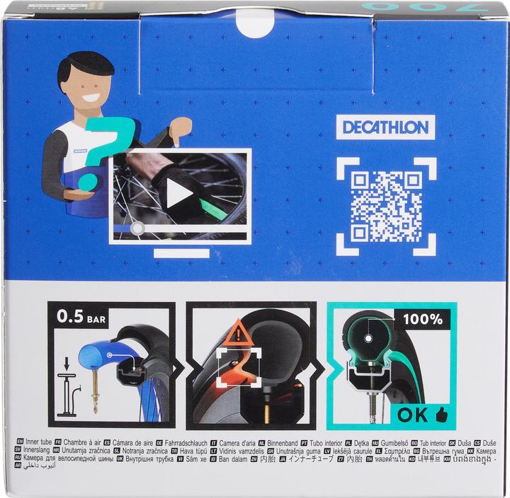 Image du produit Decathlon Chambre à air 700 Ã- 35/45 autoréparante valve Schrader (Presta (SV), 28")