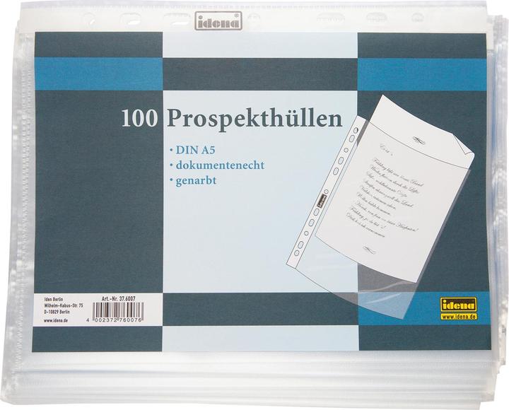 Produktbild Idena Prospekthülle A5 100er genarbt 60µ (A5, 100 x)