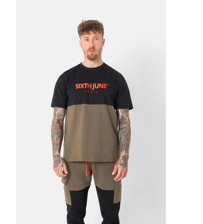 Immagine prodotto Sixth June T-shirt regolare bicolore con logo ricamato (M)