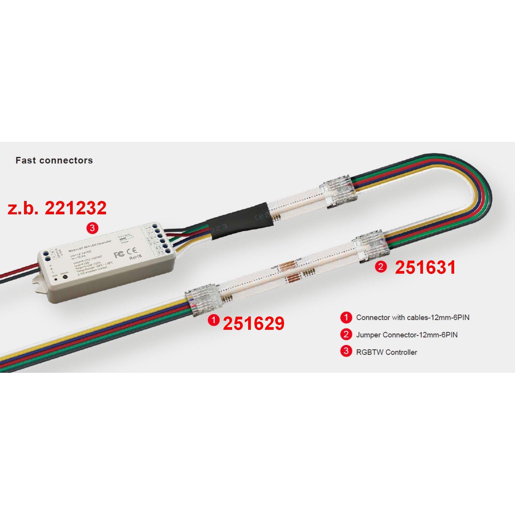 Synergy 21, Accessori per illuminazione, LED Flex Strip zub. COB IP20 Connector + wire RGB-WW