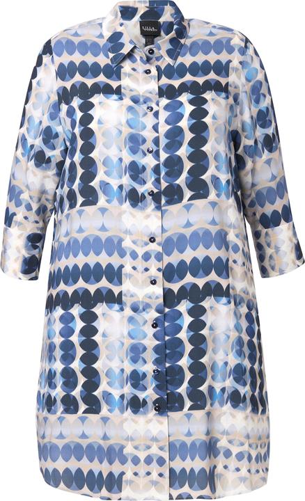 Actual product image Ulla Popken Geometric Print Button Down Tunic Blouse (42, 44)