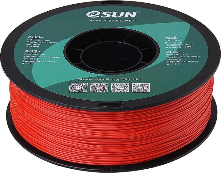 Actual product image eSUN ABS+ 1.75mm Red 1kg 3D Filament (ABS, 1.75 mm, 1000 g, Red)