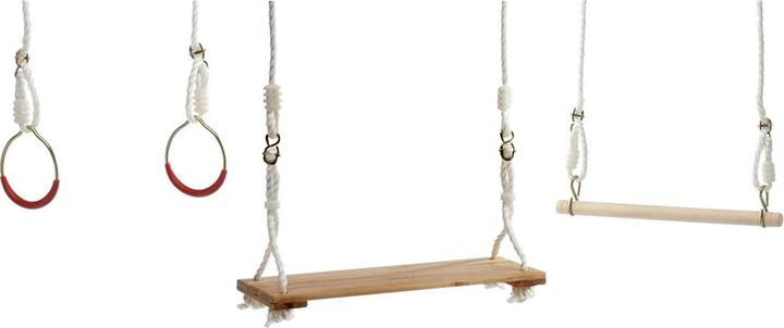 Produktbild Idena Turnschaukel Set Brettschaukel Trapezschaukel Turnringe