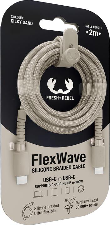 Image du produit Fresh'N Rebel Fresh 'n Rebel USB-C to USB-C Silky Sand (2 m, 100 W)