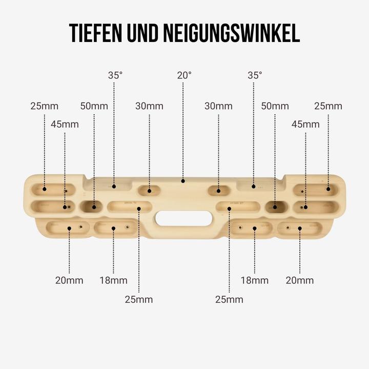 Produktbild Hermex Hangboard Kletterbrett Fingerboard Kletterzubehör Trainingsboard