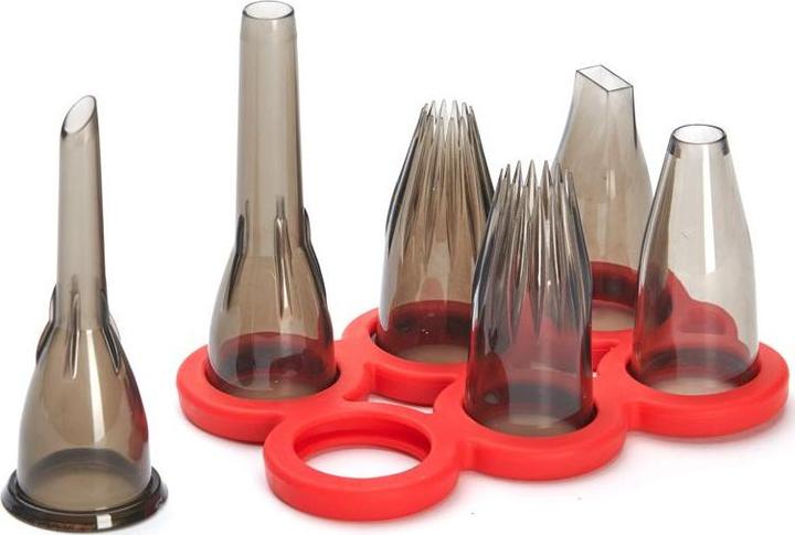 Actual product image de Buyer Garnishing set : 6 tureens made of tritan with base (Nozzle)