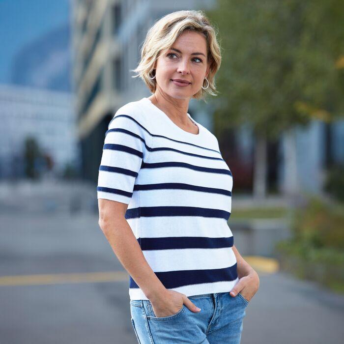 Produktbild Artime Damen Kurzarmpullover aus Baumwolle (XXL)