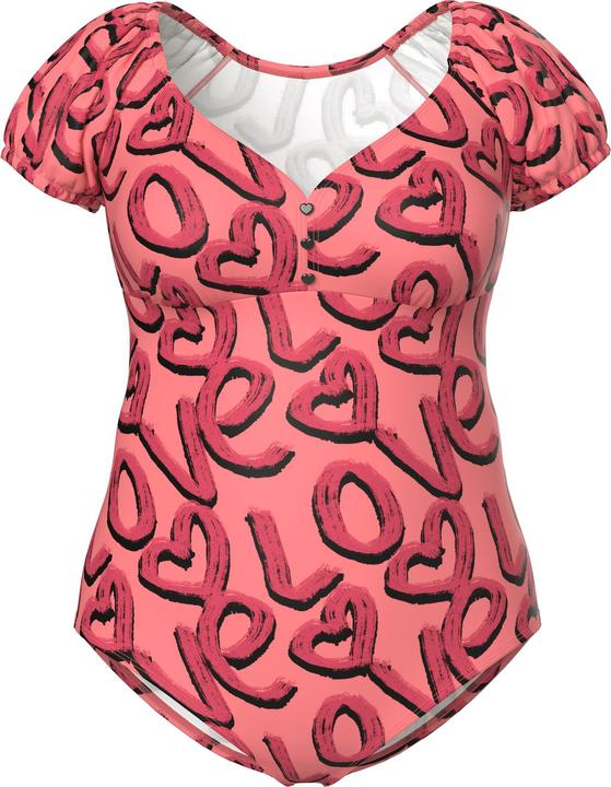 Produktbild Ulla Popken Badeanzug, Love-Muster, Softcups, Puffärmel, recycelt (50)