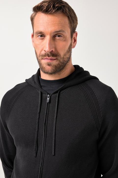 Produktbild JP1880 Strickjacke, elastischer Strick, Kapuze, Känurutasche, bis 7 XL (L)