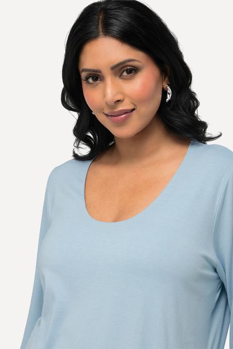 Produktbild Ulla Popken Shirt, tiefer Rundhalsausschnitt, 3/4 Arm (56)