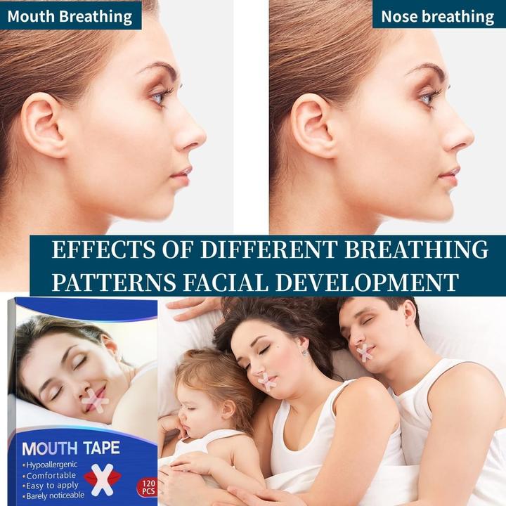 Actual product image Swissdetector Mouth Tape - Hypoallergenic adhesive tape - 120Pcs (Hygiene product)