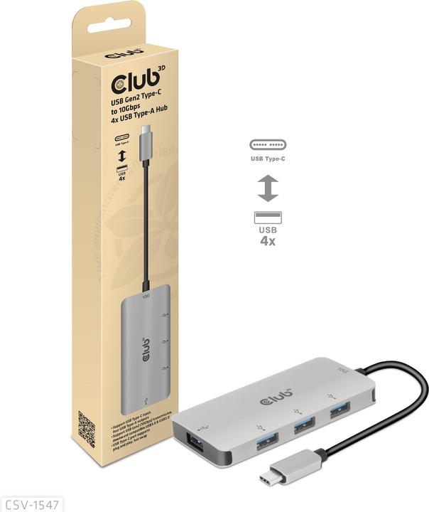 Produktbild Club 3D Usb-Hub (USB-C, 4 Ports)