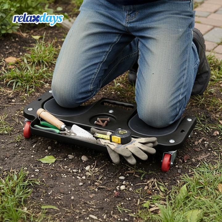 Actual product image Relaxdays Knierollbrett mit Werkzeugablage