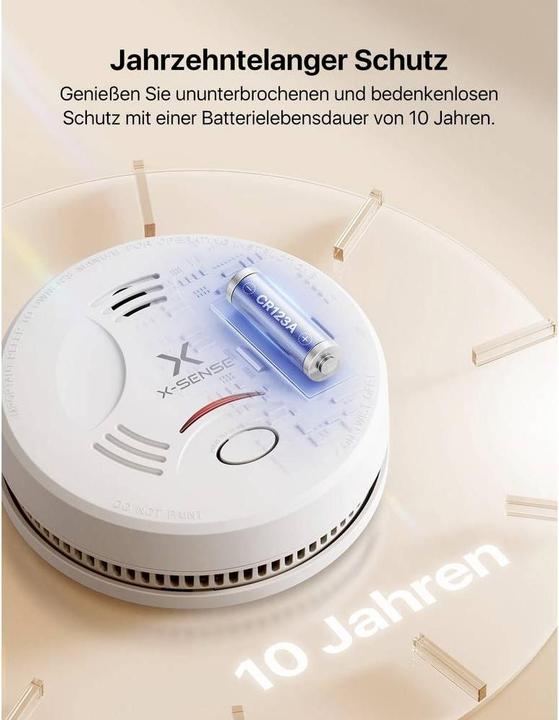 Productafbeelding X-Sense Akoestische en visuele stand-alone rookmelder 10 stuks.