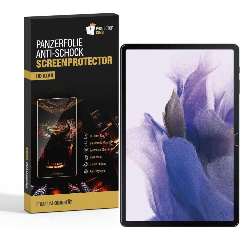 Protectorking 2x Panzerfolie Anti-Shock HD Klar (2 Stück, Galaxy Tab S7), Tablet Schutzfolie