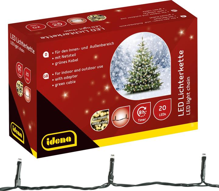 Produktbild Idena LED-Lichterkette 20er, warmw.,Innen/Aussen (3.90 m)