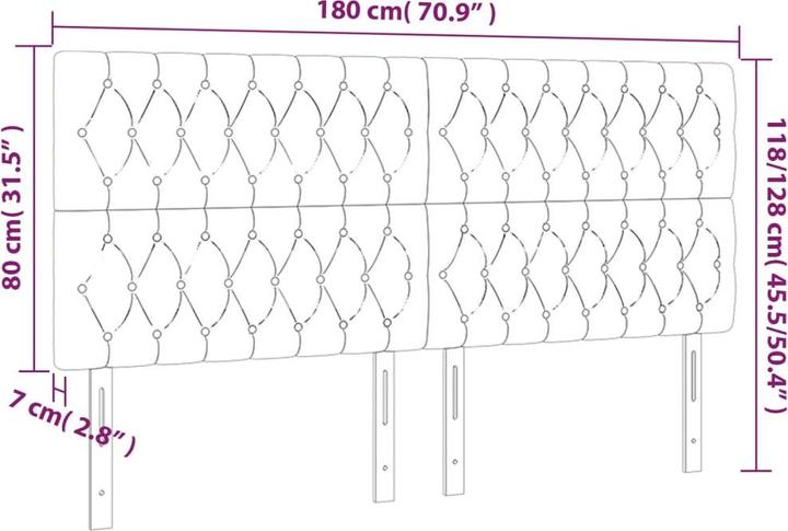 Actual product image vidaXL Peyton (180 x 7 x 128 cm)