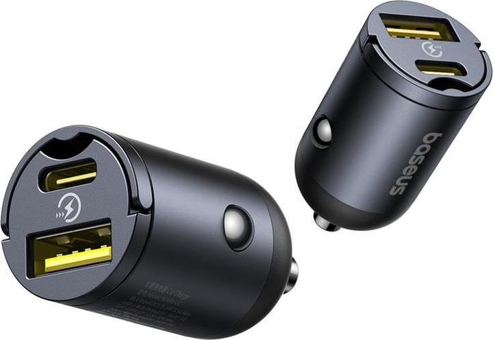 Actual product image Baseus Tiny Star Mini Car Charger (U+C) 30W Cosmic Black