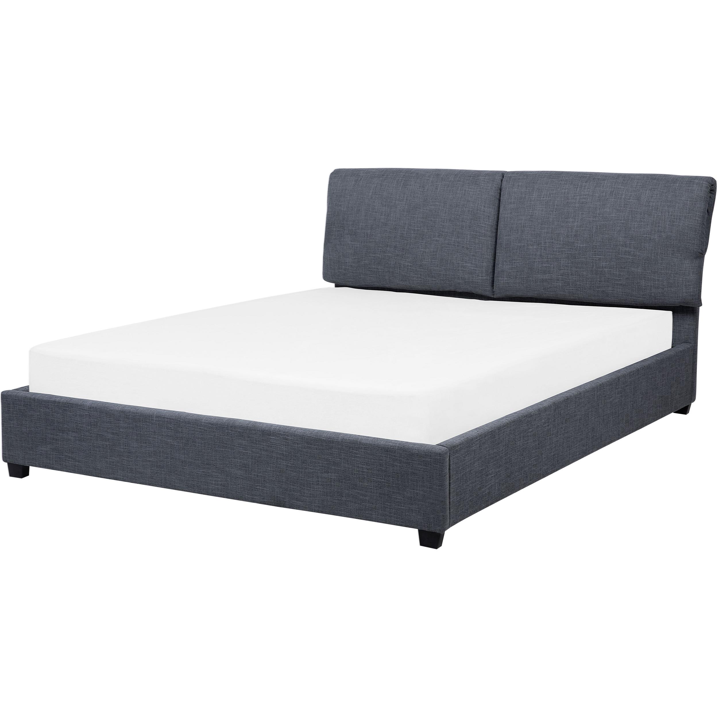 Beliani, Bett, Polsterbett Leinenoptik grau Lattenrost 180 x 200 cm BELFORT (180 x 200 cm)