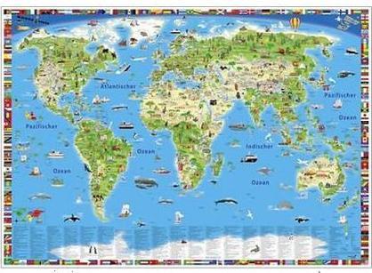 Actual product image Children's world map