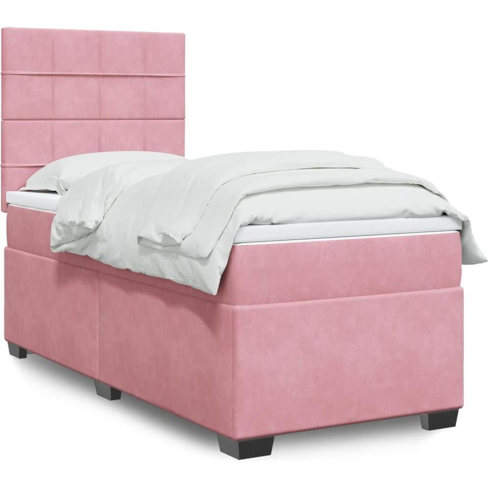 VidaXL, Bett, Bo x springbett mit Matratze 100 x 200 cm Samt (100 x 200 cm)