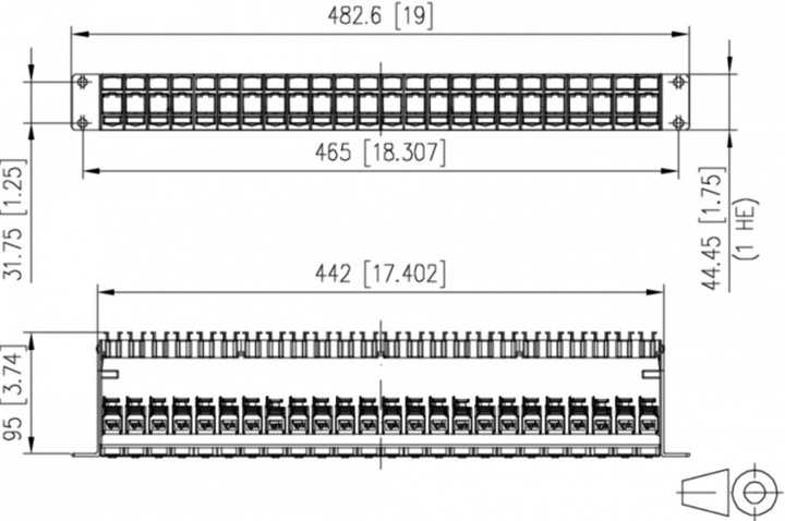 Actual product image Metz Connect BTR E-DATmodul 24x8 CAT6 1HE (Patch panel)