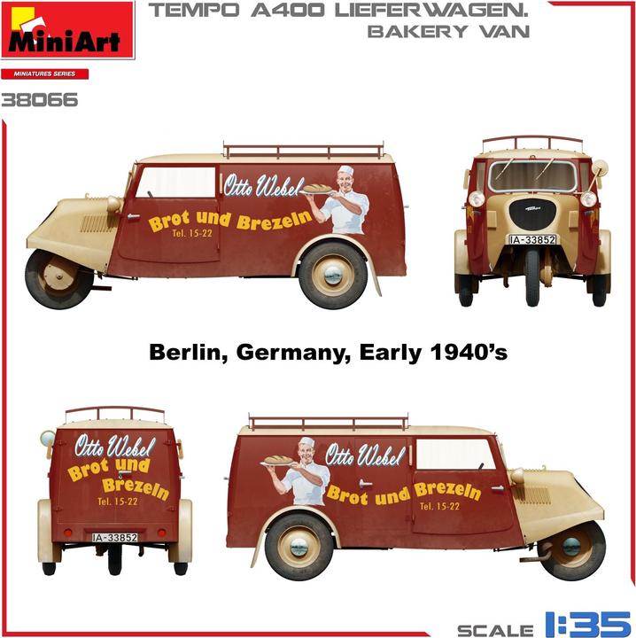 Produktbild 1:35 Tempo A400 Lieferwagen m. Backwaren