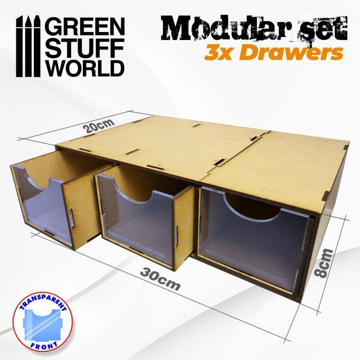 Green Stuff World Modular Set 3x Drawers