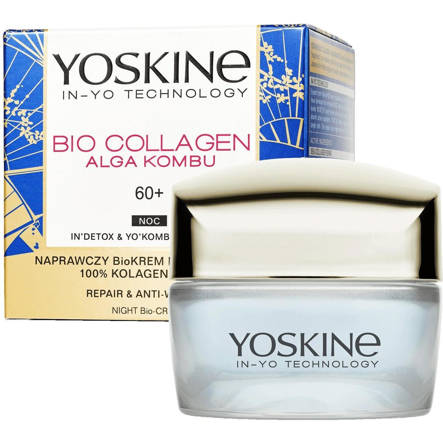 Yoskine, Gezichtscrème, Bio Collageen 60+ liftende anti-rimpel nachtcrème 50ml (50 ml, Nachtcrème)