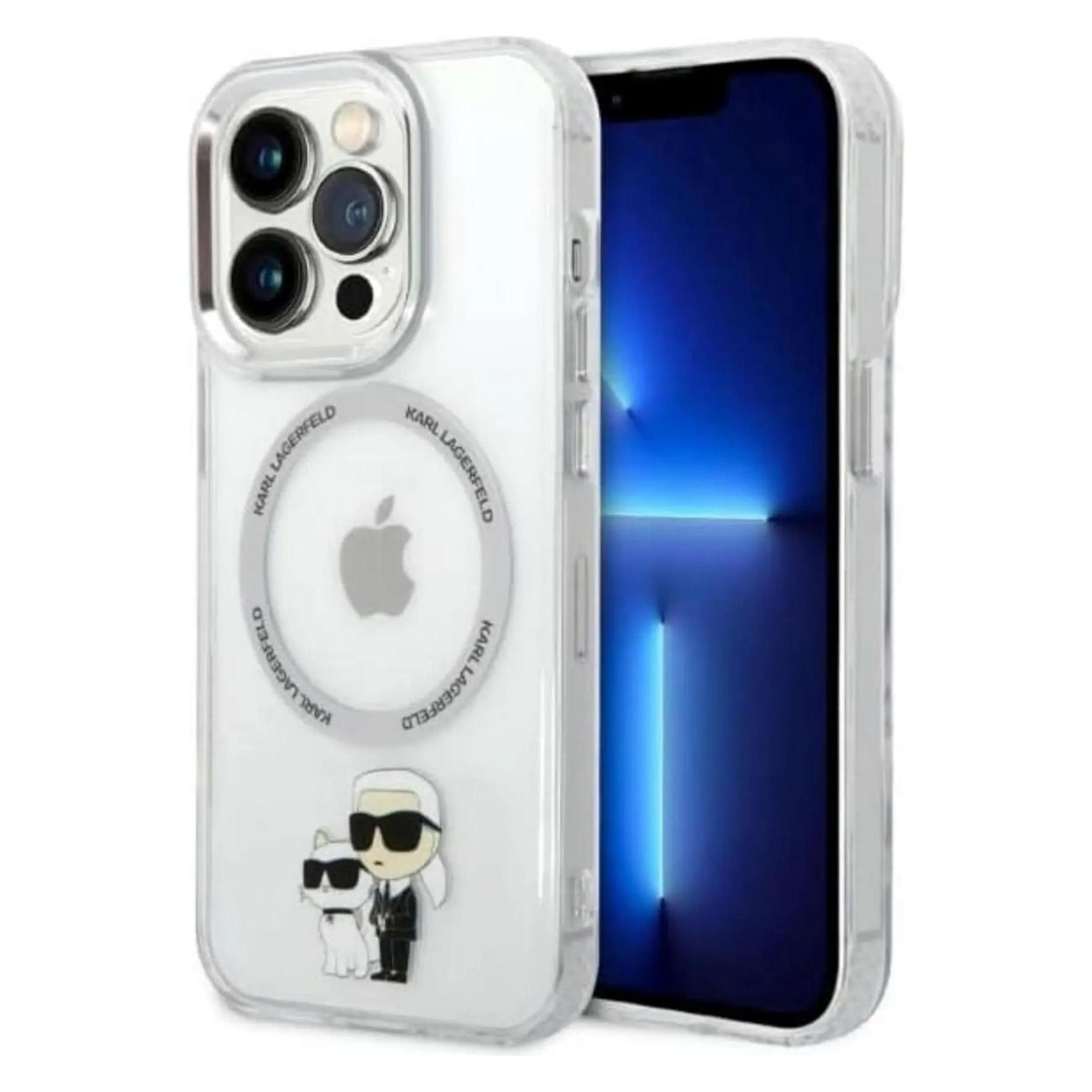 Karl Lagerfeld KLHMP14XHNKCIT IPhone 14 Pro Max 6, 7" Hardcase Transparent Iconic Karl&Choupette Mags (Apple IPhone 14 Pro Max), Smartphone Hülle,