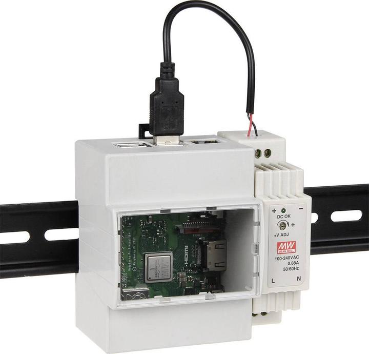 Actual product image Raspberry Pi Top-hat rail case for 3, 2B, B+ RB-Case+07